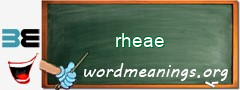 WordMeaning blackboard for rheae